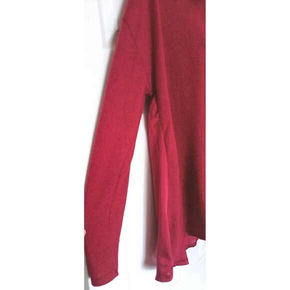 DG2 by Diane Gilman Sweater Knit Tunic Satin Size Large Turtle Neck Red New - Picture 8 of 8